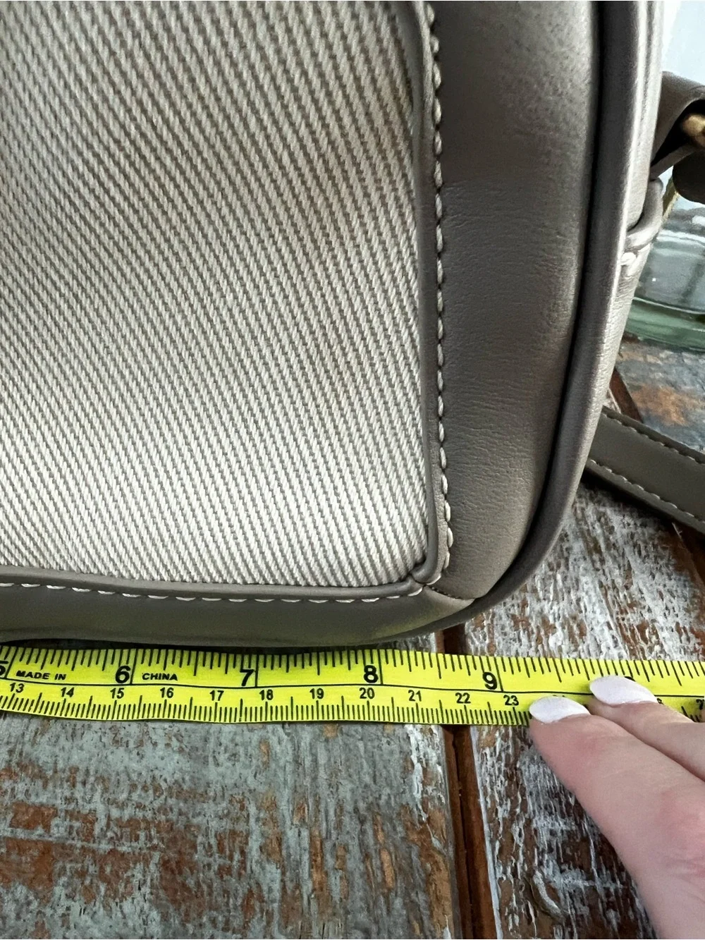 Sam Edelman Gray & Ivory Canvas Logo Crossbody Camera Bag